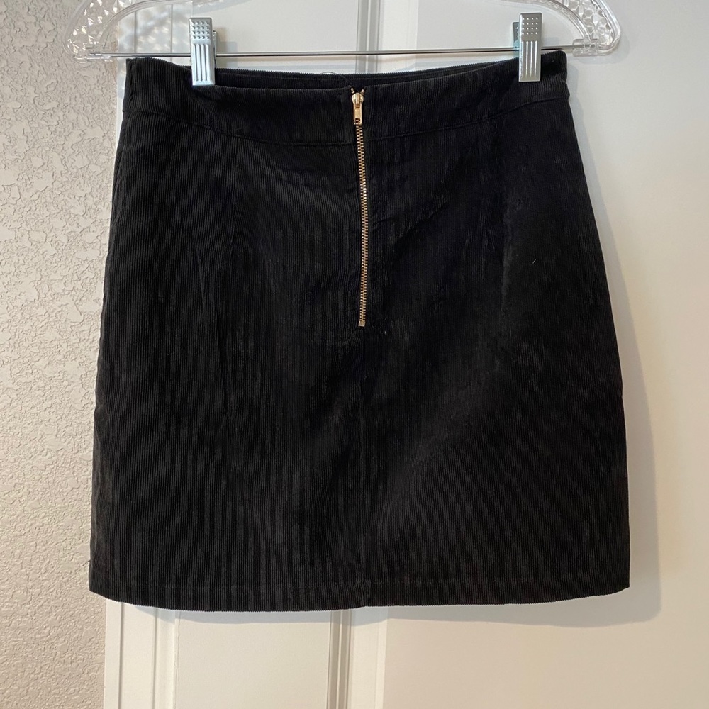 Evie LF Black Corduroy Mini Skirt - Picture 2 of 3